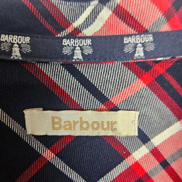 Barbour Blouse Women 10 Checked Fairway LS Button  Shirt w Pockets Dark Acadmia - Picture 7 of 10
